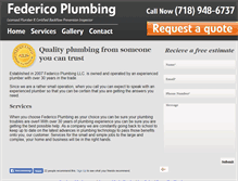 Tablet Screenshot of federicoplumbing.com